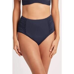 Sea Level Essentials Gathered Side High Waist Pant Night Sky Navy Blue Size 14